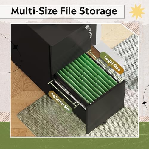 DEVAISE 3 Drawer Mobile File Cabinet, Fully Assembled Metal Filing Cabinet - Image 3