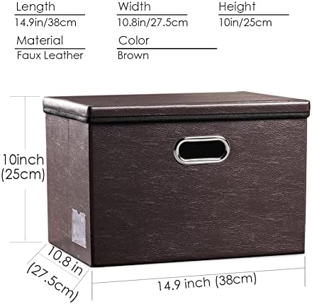 Leather Foldable Storage Boxes with Lids,Closet Storage Bins 24L - Image 6
