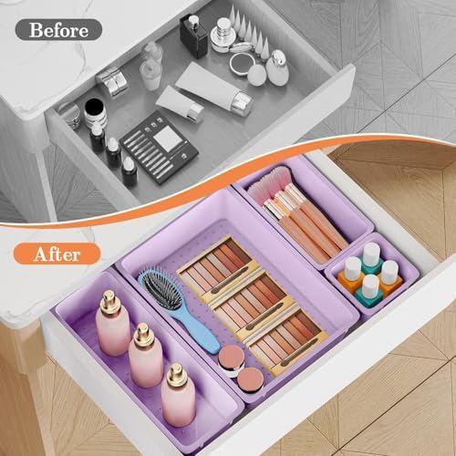 SpaceHacks 25 PCS Plastic Drawer Organizer, 4-Size Versatile Organizer Trays & storage Bins - Image 4