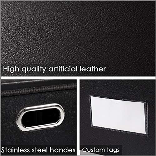 Leather Foldable Storage Bins with Lids,Closet Storage Boxes 40L - Image 4