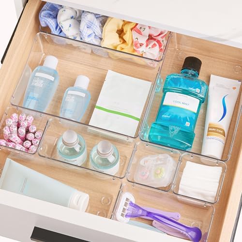 Vtopmart 25 Pack Clear Plastic Drawer Organizers with Non-slip Rubber Pads - Image 5