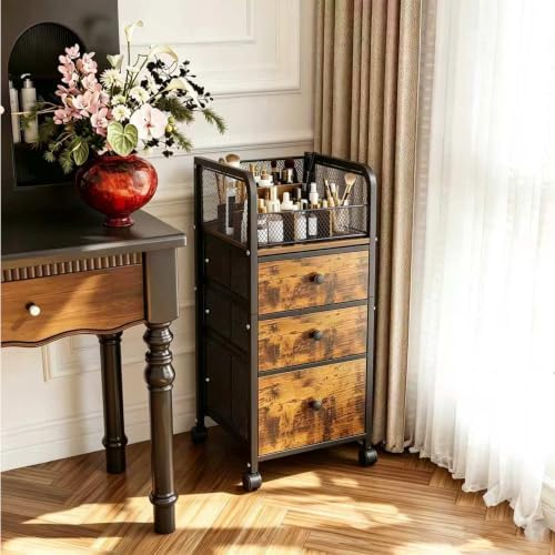 Rolling Makeup Vanity Cart Makeup Organizer with Drawers - Image 7
