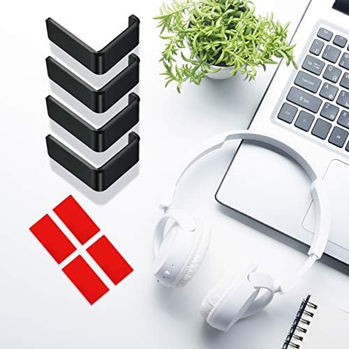 Weewooday 4 Pieces Headphone Hanger Headset Stand Holder, Black - Image 6