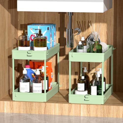 4 Tier Rolling Cart with Wheels, Storage Craft Art Trolley Organizer Serving, 3 Hanging Baskets Easy Assembly, for Office, Living Room, Kitchen - Image 2