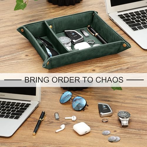 SITHON Valet Tray Desktop Storage Organizer with 2 Compartments - Image 5