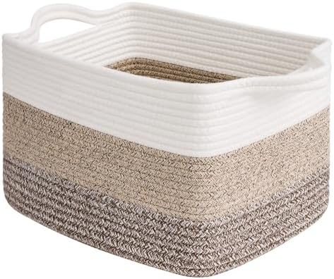 Goodpick Woven Storage Basket for Shelves, 13" x 10" x 9", Gradient Brown by Goodpick