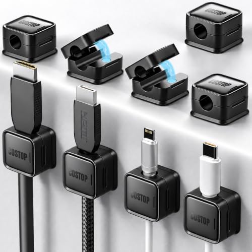 9 Pack Cord Organizer Magnetic Cable Clips Adhesive Wire Management 1s Lock by Costop