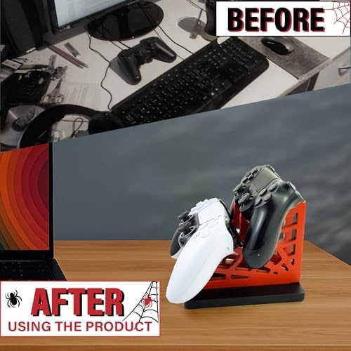 Gamer Gift for Men Teenage Boy Wood Controller Organizer with Headphone Holder & Game Controller Stand - Unique Gift Idea for Husband, Boyfriend, Gamers, Game Lover, Gaming Accessory (Vernom Base) - Image 4