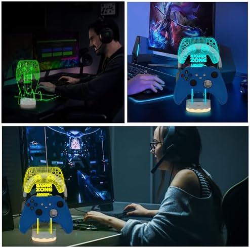 CoolGift Mart Light up Headset and Controller Stand, 16 Colors 3D LED Lights Gamepad Headphone Holder with Remote Control, Game Controller Hanger for All Universal Gaming PC Accessories - Image 5