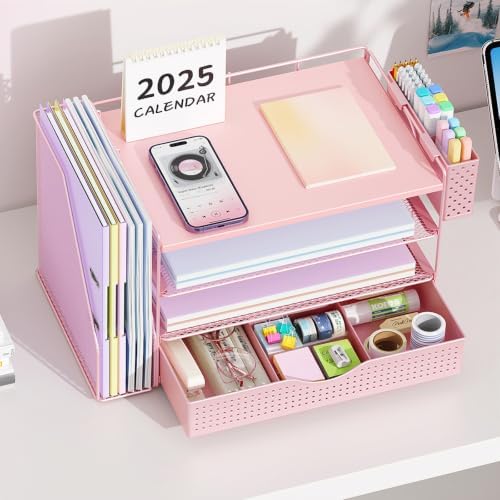 Wood Desk Organizers and Accessories with File Holder & Catalog Racks - Image 6