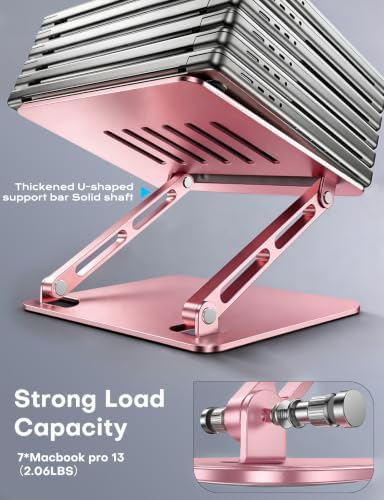 Aluminum Laptop Stand, Laptop Stand for Desk Ergonomic -Pink - Image 5