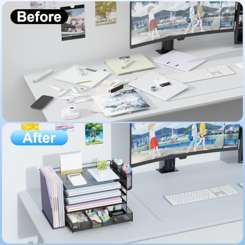 gianotter 5-Tier Desk Organizer with Drawers and File Holders - Image 2