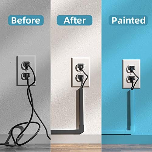 Delamu Wire Covers for 3-4 Cords on Wall, 56.7in Cord Hider, Premium Cable Hider Cord Covers for Wires, Paintable Cable Management Wire Hiders for TV, Cable Cover Raceway Kit, W1.18x H0.6in, Black - Image 6