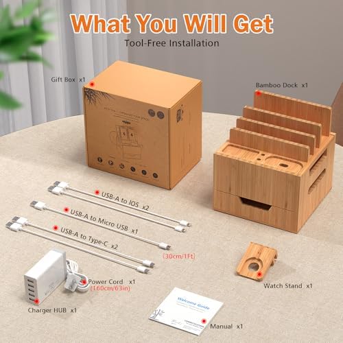 Multi Device Charging Station with Drawer & USB Charger - Image 4
