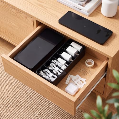 Tatuo Cord Organizer Box with Lid, Black, 2 Pack - Image 4