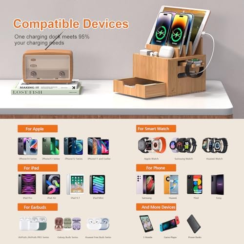 Multi Device Charging Station with Drawer & USB Charger - Image 2