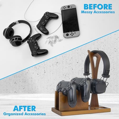 Game Controller Holder Gifts for Gamers to Organize Gaming Accessories & Headphone Holder, Unique Gamer Gifts Headset Stand Controllers Holders, Stylish Controller Stand Gaming Equipment - Image 4