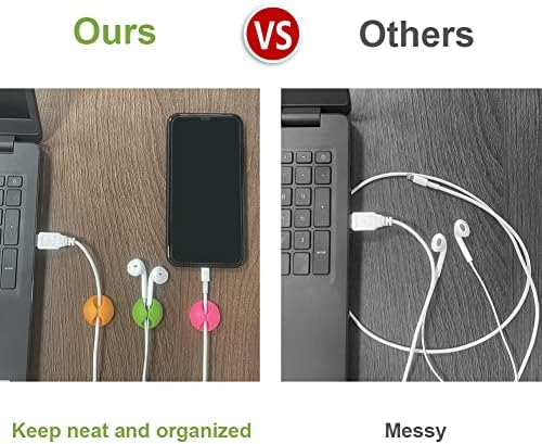 Cable Clips, Desk Cable Drop, Desk Wire Clips for All Your Computer, Electrical, Charging or Mouse Cord (Colorful,6pcs) - Image 6