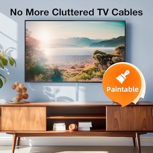Delamu 157in Cord Hider, Cord Cover Wall Cable Management, Paintable Wire Cover for Cords, Cable Hider Raceway Kit, Cable Cover Concealer, Wire Hiders for TV on Wall, 10 X L15.7 W1.18 H0.6in, Grey - Image 6