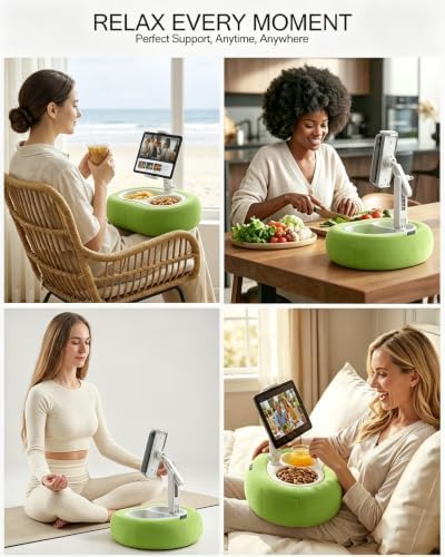 Miledi Tablet Pillow Stand for Bed with 360° Rotating Holder, Green - Image 3