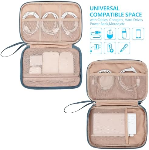 NISHEL Travel Cord Organizer Case, Large, Lake-Blue - Image 2