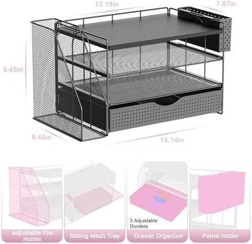 Wood Desk Organizers and Accessories with File Holder & Catalog Racks - Image 4
