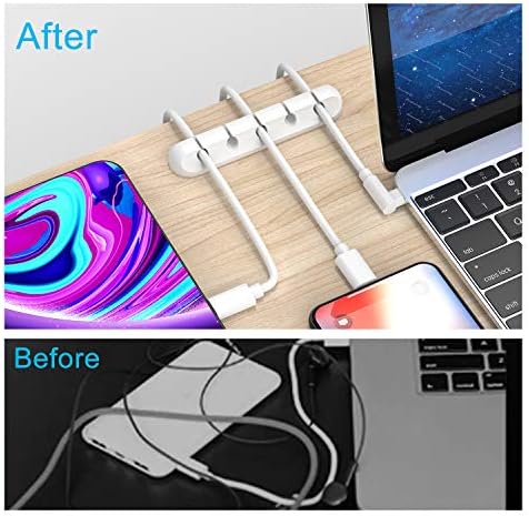 Cord Organizer for Desk, White Cable Organizer Cable Clips 2 Pack - Image 2