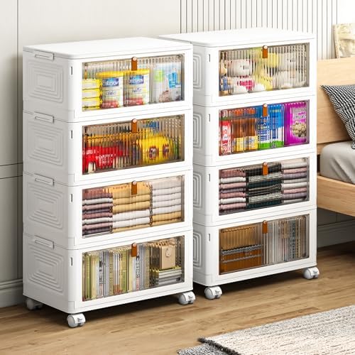 4 Tier Plastic Storage Bins with Lid 36QT, Stackable Storage Bins - Image 5