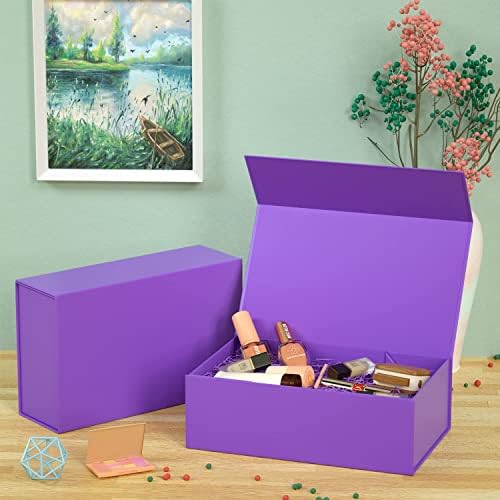 RYDDOY 5 Pack Purple Gift Box, 13.8x9.5x4.3'' Large Gift Boxes with Lids - Image 6