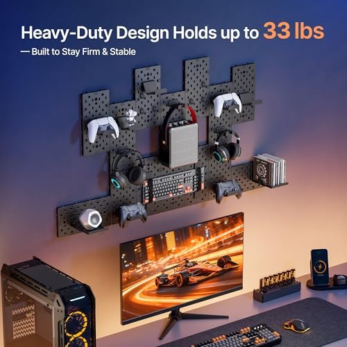 Controller and Headphone Holder Wall Mount, 14pcs, Black - Image 3