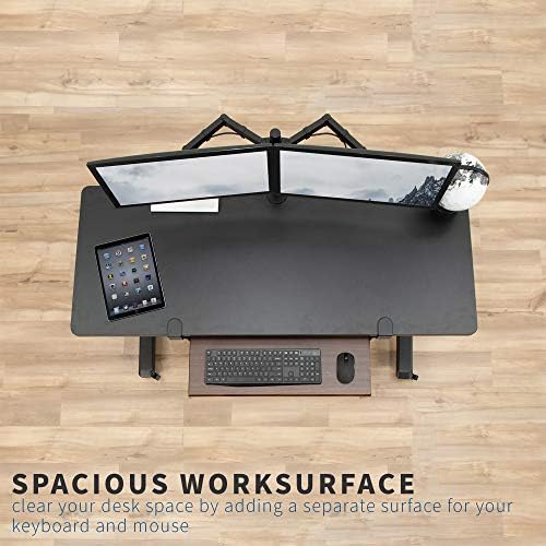 VIVO Dark Walnut Clamp-on 27 x 11 in Keyboard Tray, MOUNT-KB05D - Image 2