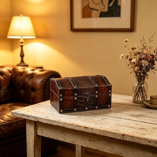 Hosley Decorative Wooden Storage Box with Leather Clasp 9 Inch Long. Ideal Gift for Wedding Special Occasion Study Home Den Dorm Spa Aromatherapy Settings Memories O4 - Image 4