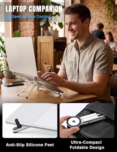 Laptop Stand - Portable Tablet Riser iPad Desk Mount, Silver - Image 6