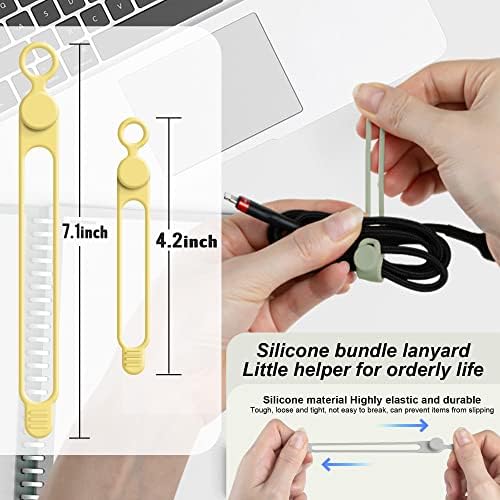 20Pcs Silicone Cable Ties, Cord Organizer Cable Management-2Sizes - Image 2