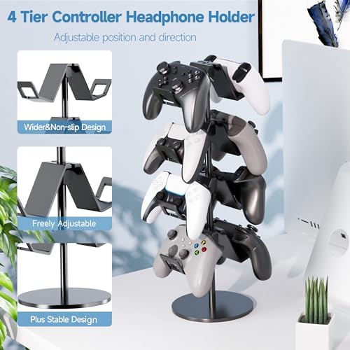 Controller Holder 4 Tier,Headphone Stand for Xbox PS5 PS4 - Image 2