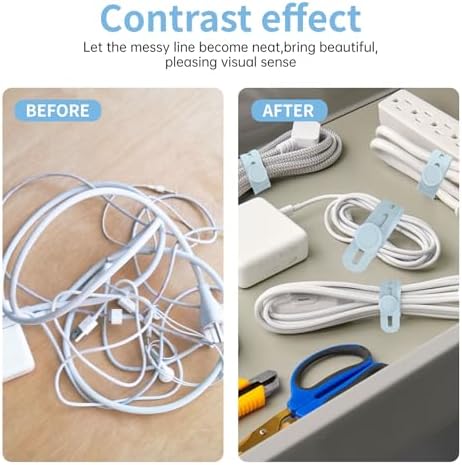 25 Pcs Silicone Cable Ties, Cable Ties Reusable, High Elasticity Cord Wraps for Electrical Cords, Cord Organizer for Earphone, Phone Charger(Blue) - Image 6