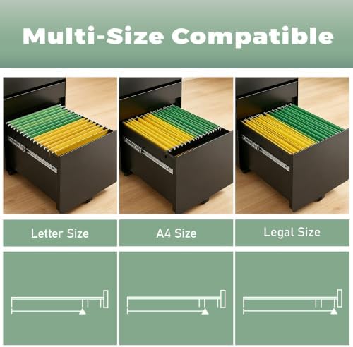 3 Drawer Mobile Filing Cabinets for Home Office - Image 5