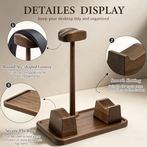 2 in 1 Headphone Stand with Dual Gaming Controller Holder & Storage Base - Image 3