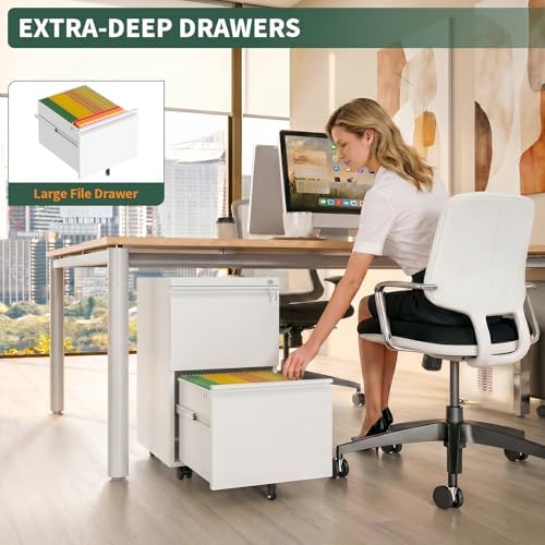 Small File Cabinet for Home Office,Metal Mobile Organizer Letters/Legal/A4 - Image 6