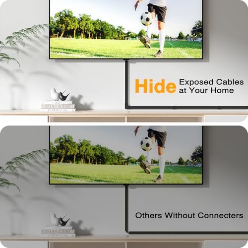 Delamu 157in Cord Hider, Cord Cover Wall Cable Management, Paintable Wire Cover for Cords, Cable Hider Raceway Kit, Cable Cover Concealer, Wire Hiders for TV on Wall, 10 X L15.7 W1.18 H0.6in, Black - Image 4