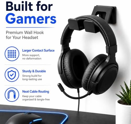 7 Pcs Headphone and Controller Holder, Versatile Wall Mount - Image 3