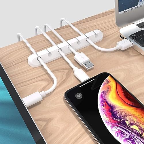 SOULWIT Cable Holder Clips, 3-Pack Cable Management Cord Organizer Clips Silicone Self Adhesive for Desktop USB Charging Cable Nightstand Power Cord Mouse Cable Wire PC Office Home - Image 2