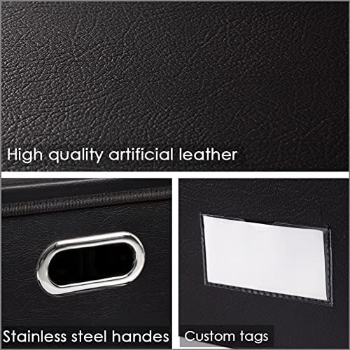 Extra Large Leather Foldable Storage Bins with Lids,Closet Storage Box 70L - Image 3