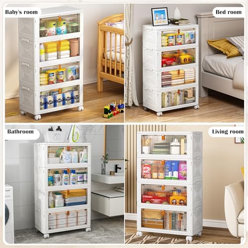 4 Tier Plastic Storage Bins with Lid 36QT, Stackable Storage Bins - Image 2