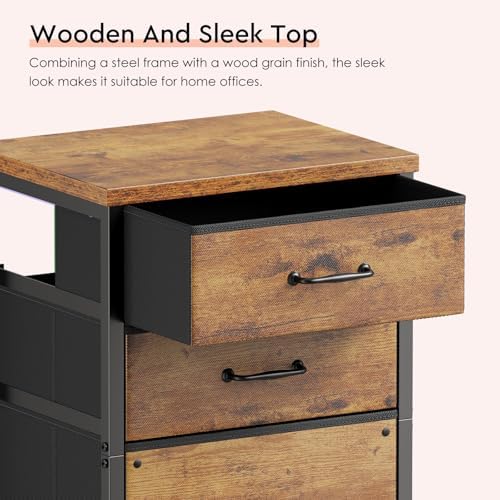 Maihail 3 Drawer File Cabinet on Wheels Fits A4 Size for Home Office - Image 5