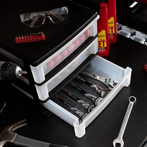 IRIS USA 3-Drawer Medium Plastic Stacking Desktop Organizer, Black - Image 5