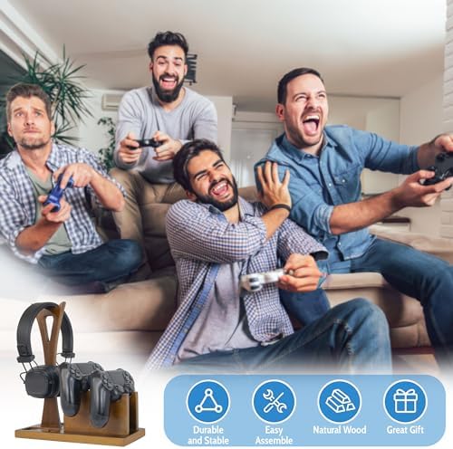 Game Controller Holder Gifts for Gamers to Organize Gaming Accessories & Headphone Holder, Unique Gamer Gifts Headset Stand Controllers Holders, Stylish Controller Stand Gaming Equipment - Image 3