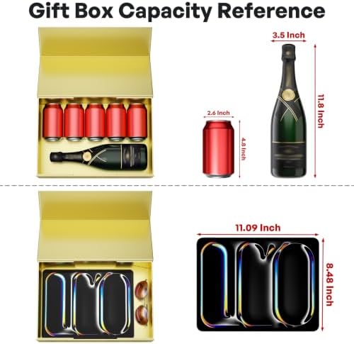 RYDDOY 5 Pack Gold Gift Box, 13.8x9.5x4.3'' Large Gift Boxes with Lids - Image 3
