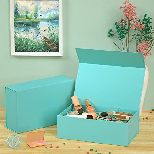 5 Pack Turquoise Gift Box,12x6x4'' Gift Boxes with Lids for Presents - Image 6