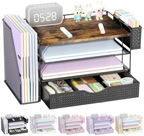 Wood Desk Organizers and Accessories with File Holder & Catalog Racks by gianotter